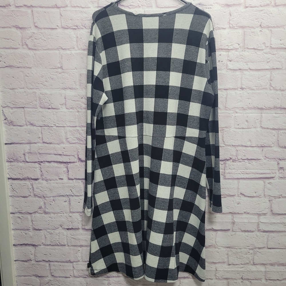 Duluth Trading Co Buffalo Plaid Tunic Dress XL Flannel Pockets Cozy Cabin Warm - Picture 2 of 10